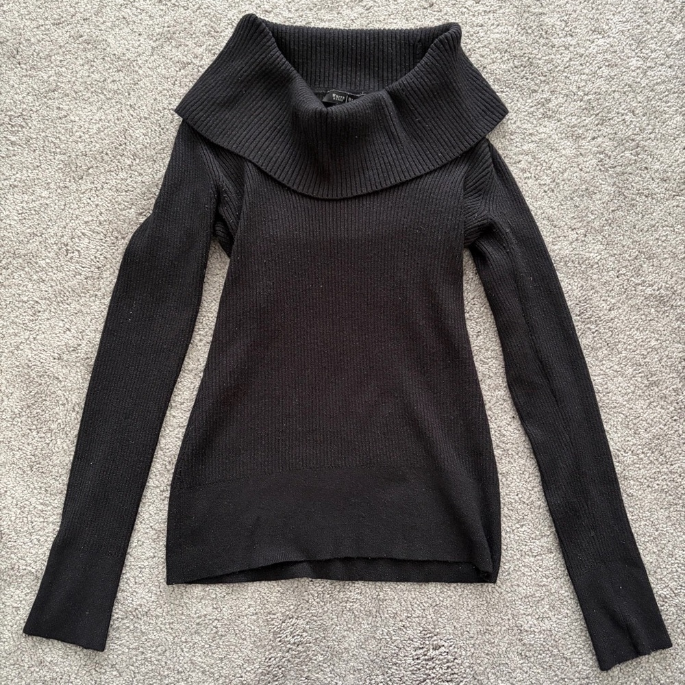 White House Black Market Black Cowl Neck Sweater